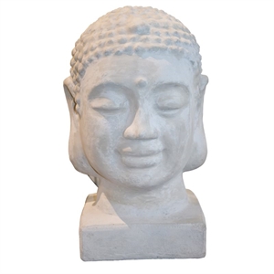 Buddha hoved beton gråt h:50cm - Se flere Buddha figurer og Spejle